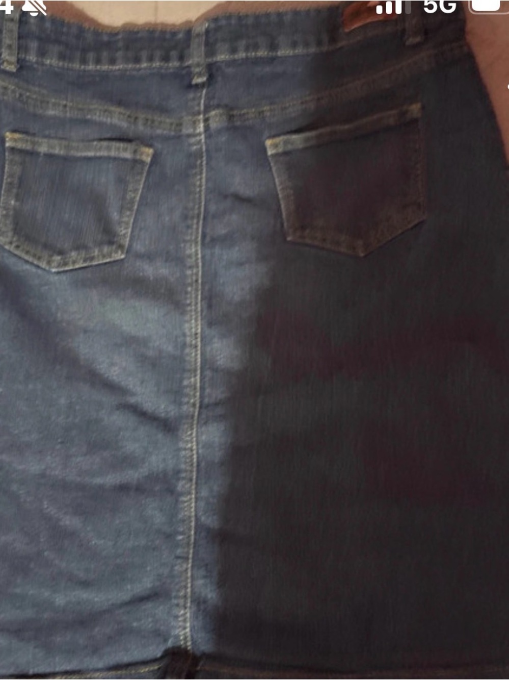 Girls' Dark Blue Denim Skirt with Back Pockets